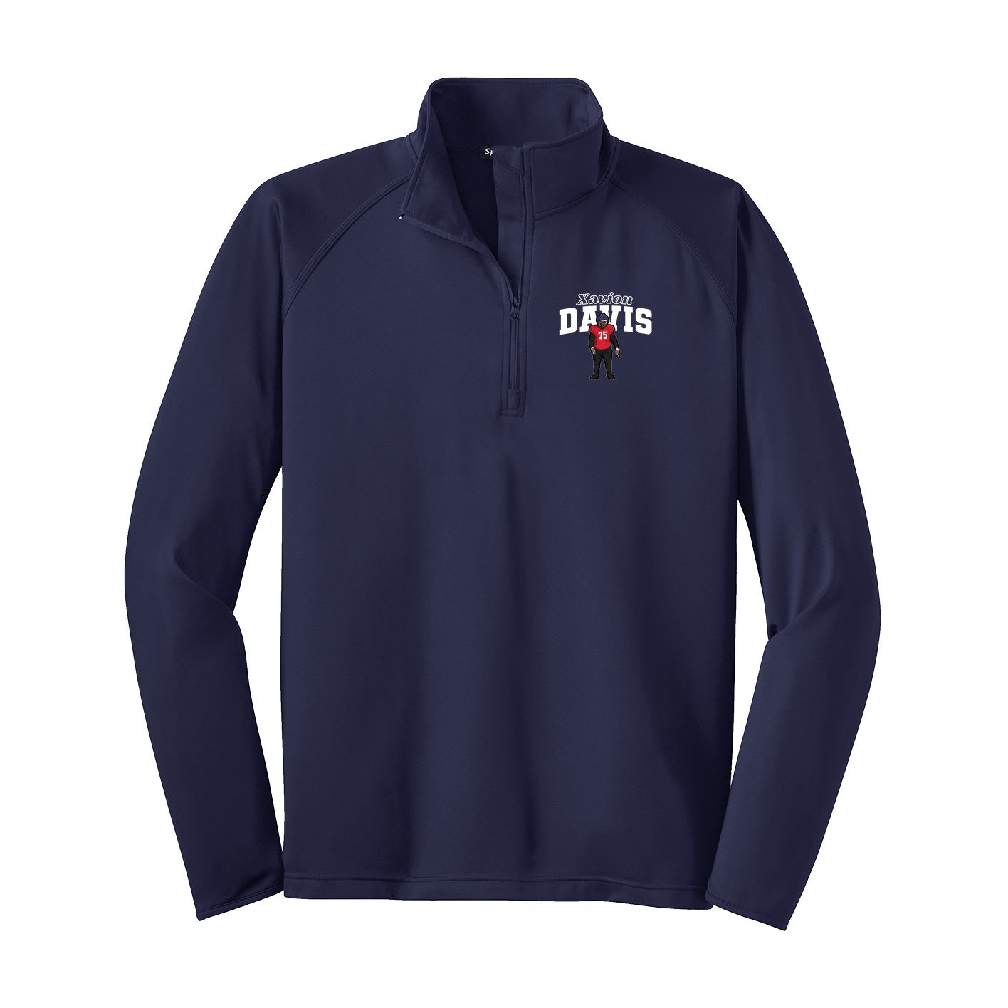Q-Zip Pullover — Name Arch in Navy