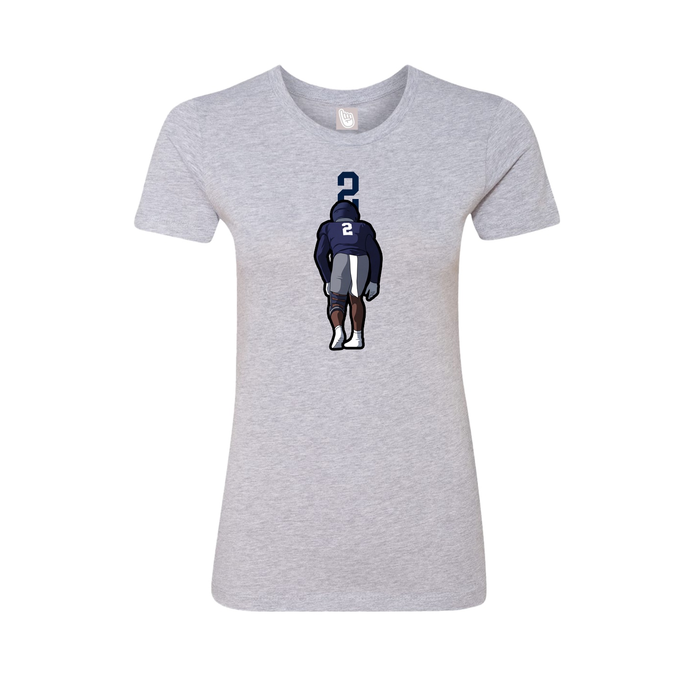 Fitted Women's Tee — Number Top in Grey