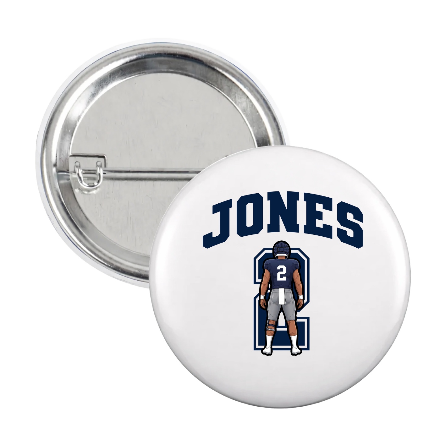 Game Day Button — Number in White