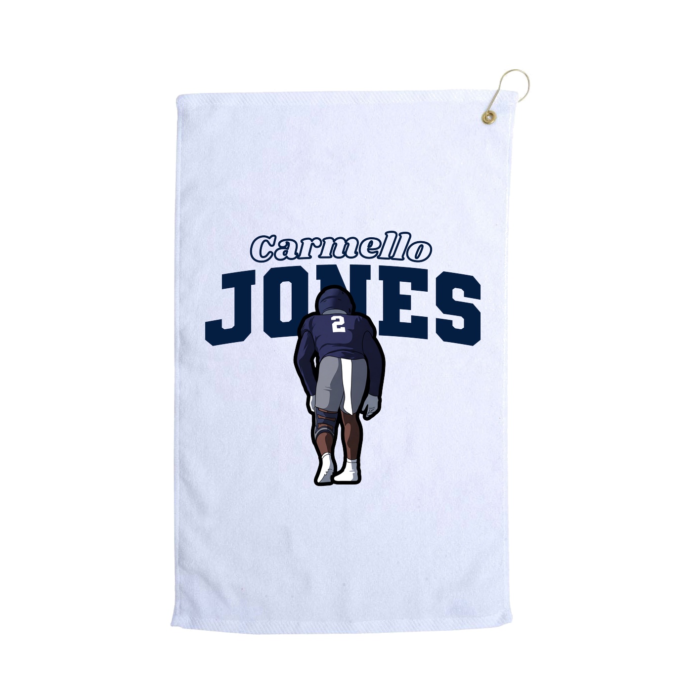 Golf Towel — Name Arch in White