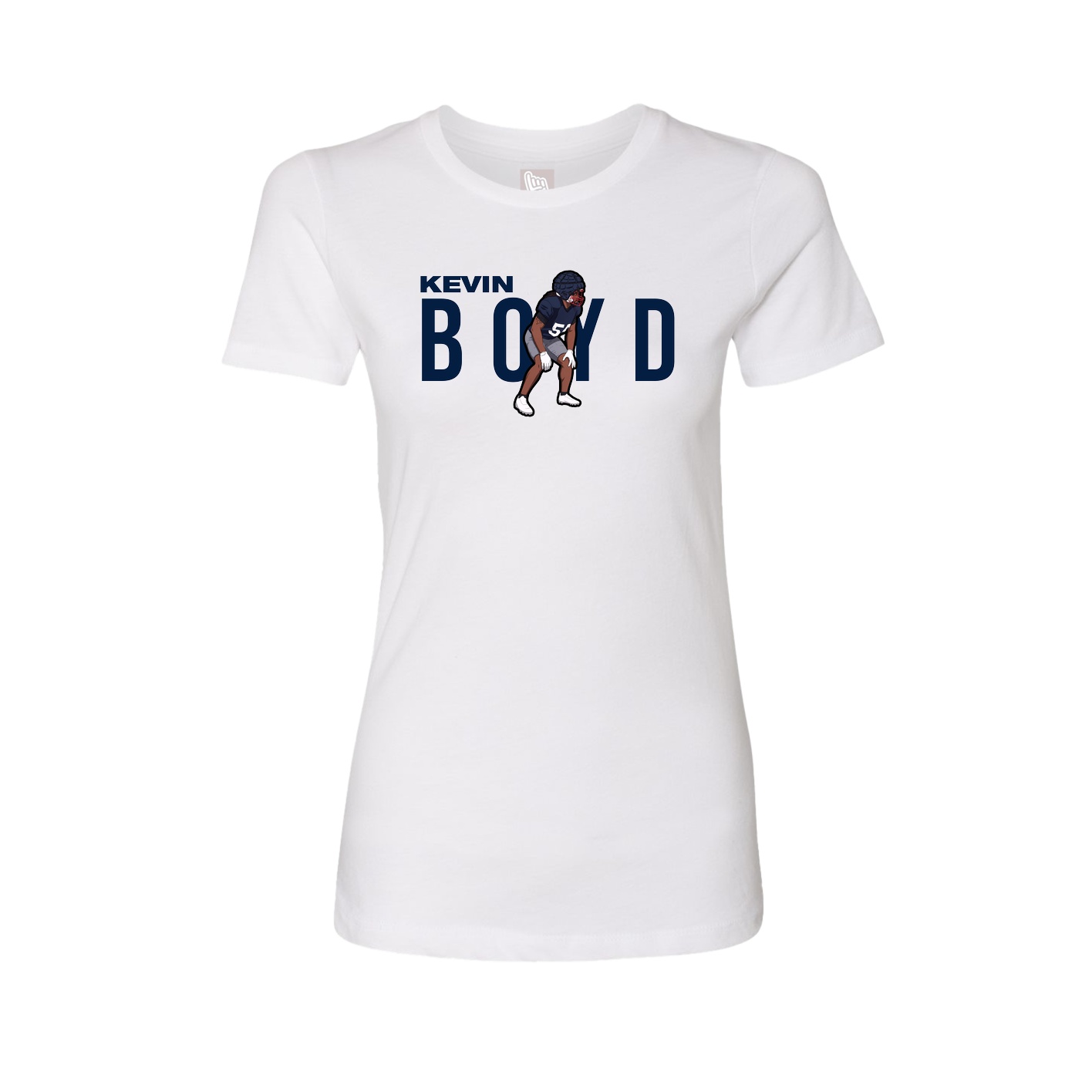 Fitted Women's Tee — Player Name in White