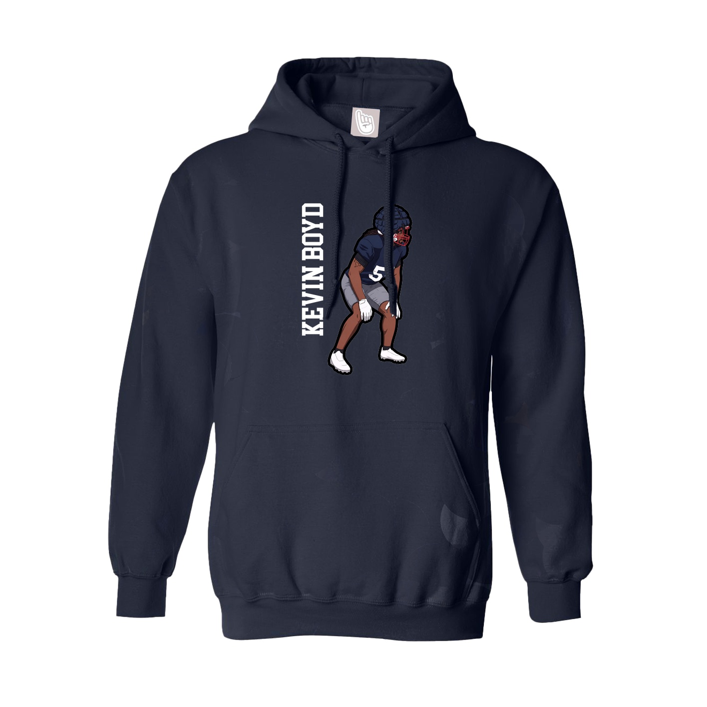 Youth Hoodie — Name Vertical in Navy