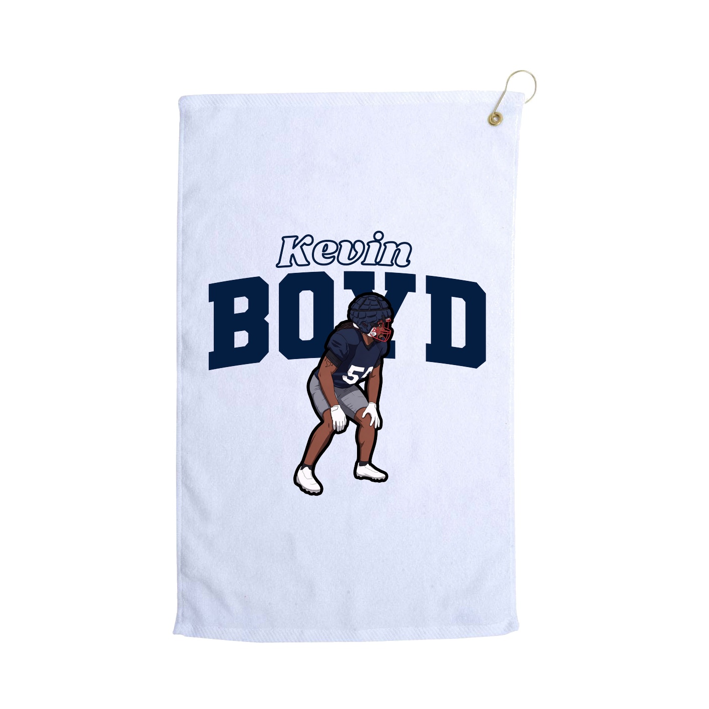 Golf Towel — Name Arch in White