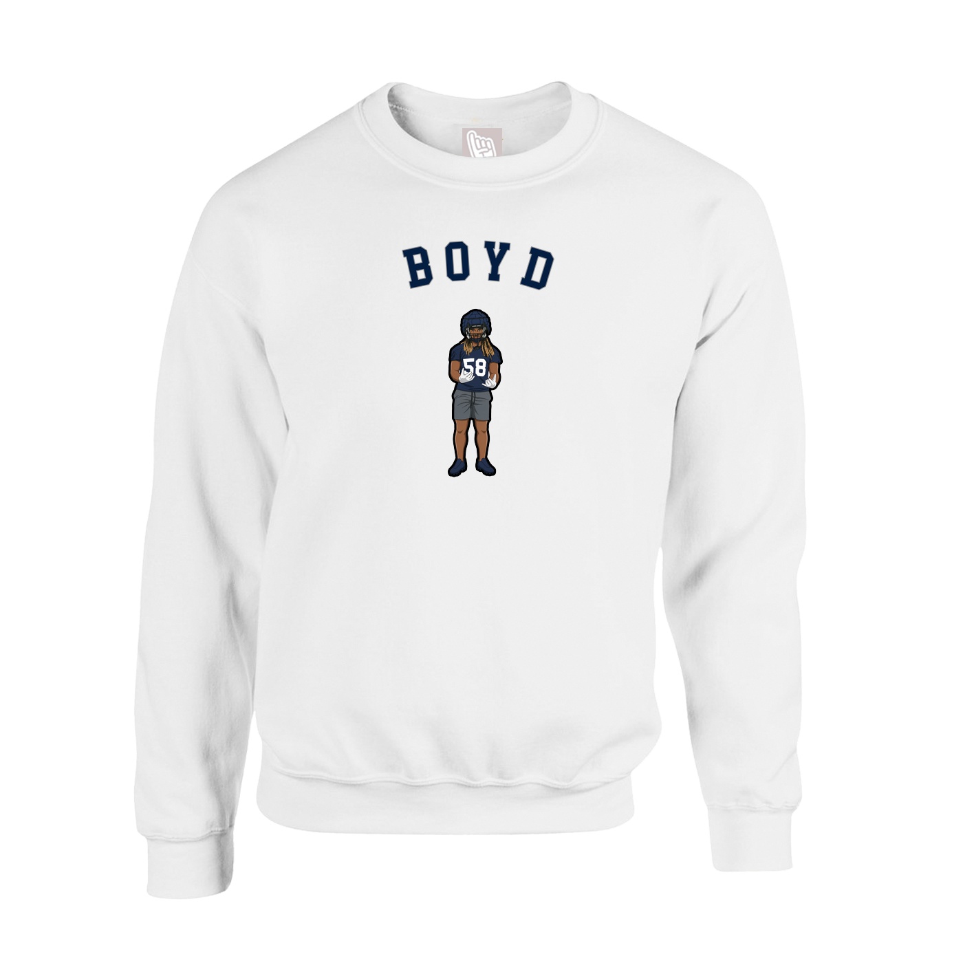 Fleece Crew — Shirsey Arch in White