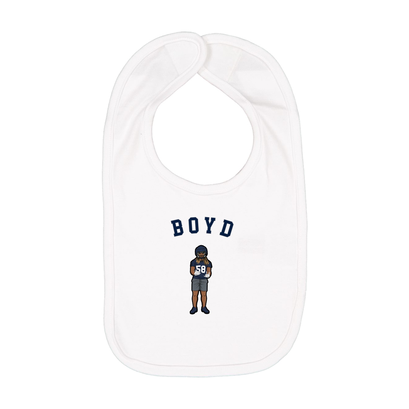 Infant Bib — Shirsey Arch in White