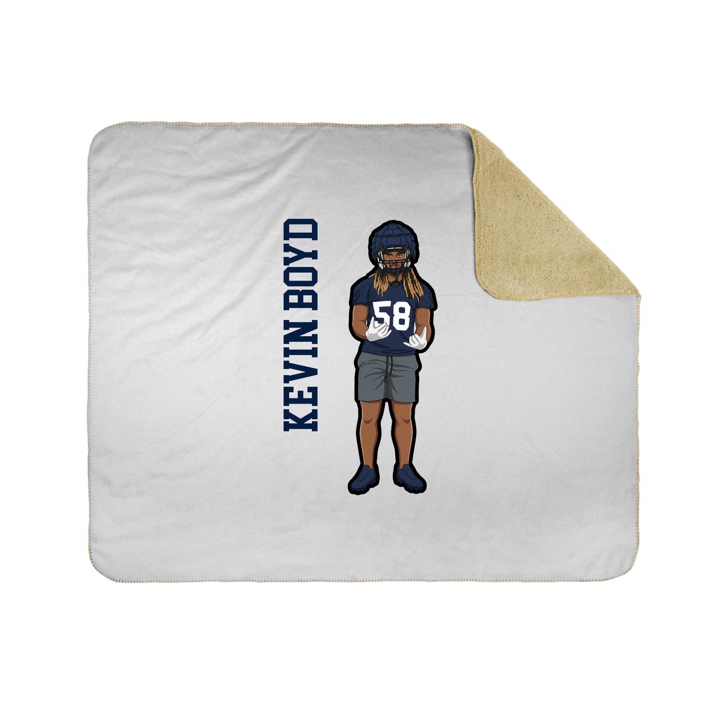 Throw Blanket — Name Vertical in White