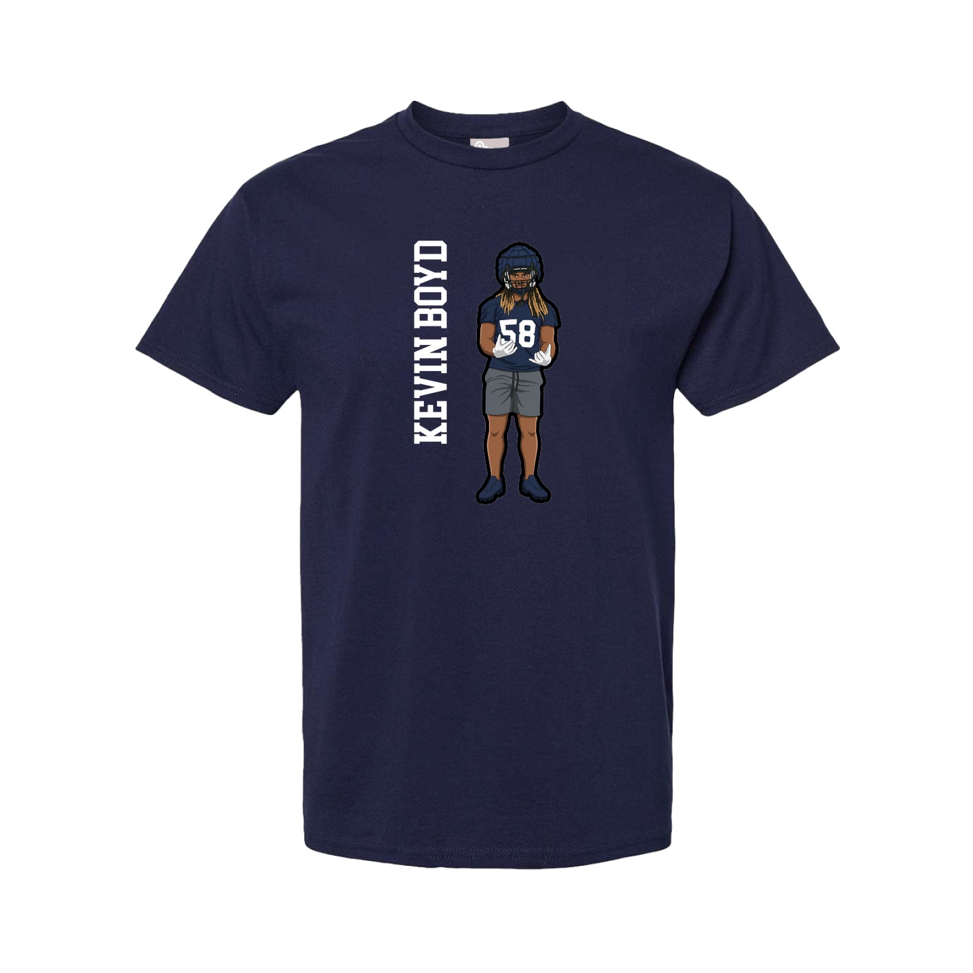Youth Tee — Name Vertical in Navy