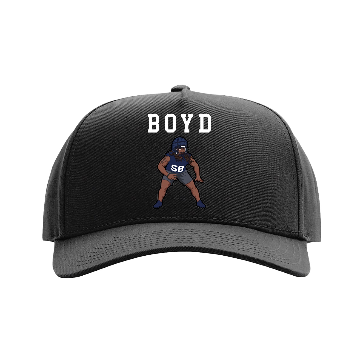 Full Fabric Five-Panel Champ Cap — Shirsey in Black