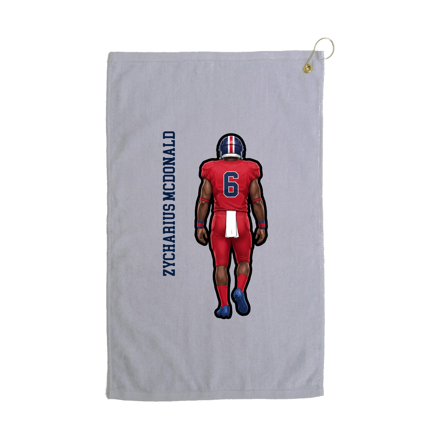 Golf Towel — Name Vertical in Grey