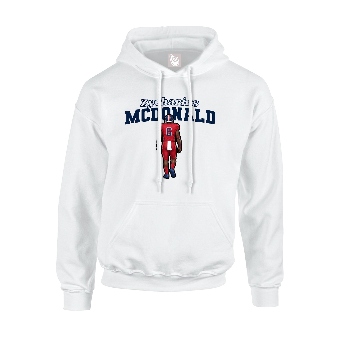 Hoodie — Name Arch in White