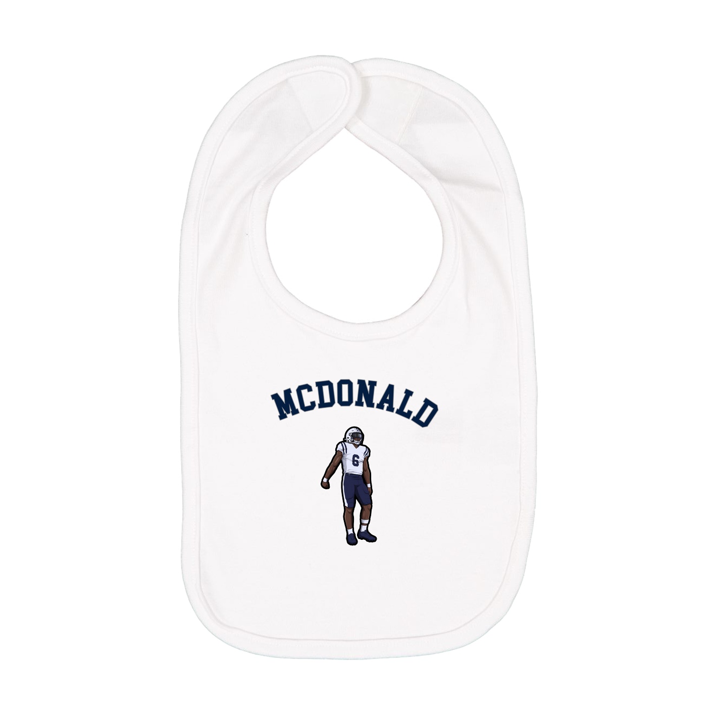 Infant Bib — Shirsey Arch in White
