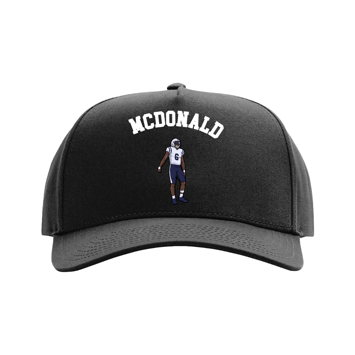 Full Fabric Five-Panel Champ Cap — Shirsey Arch in Black