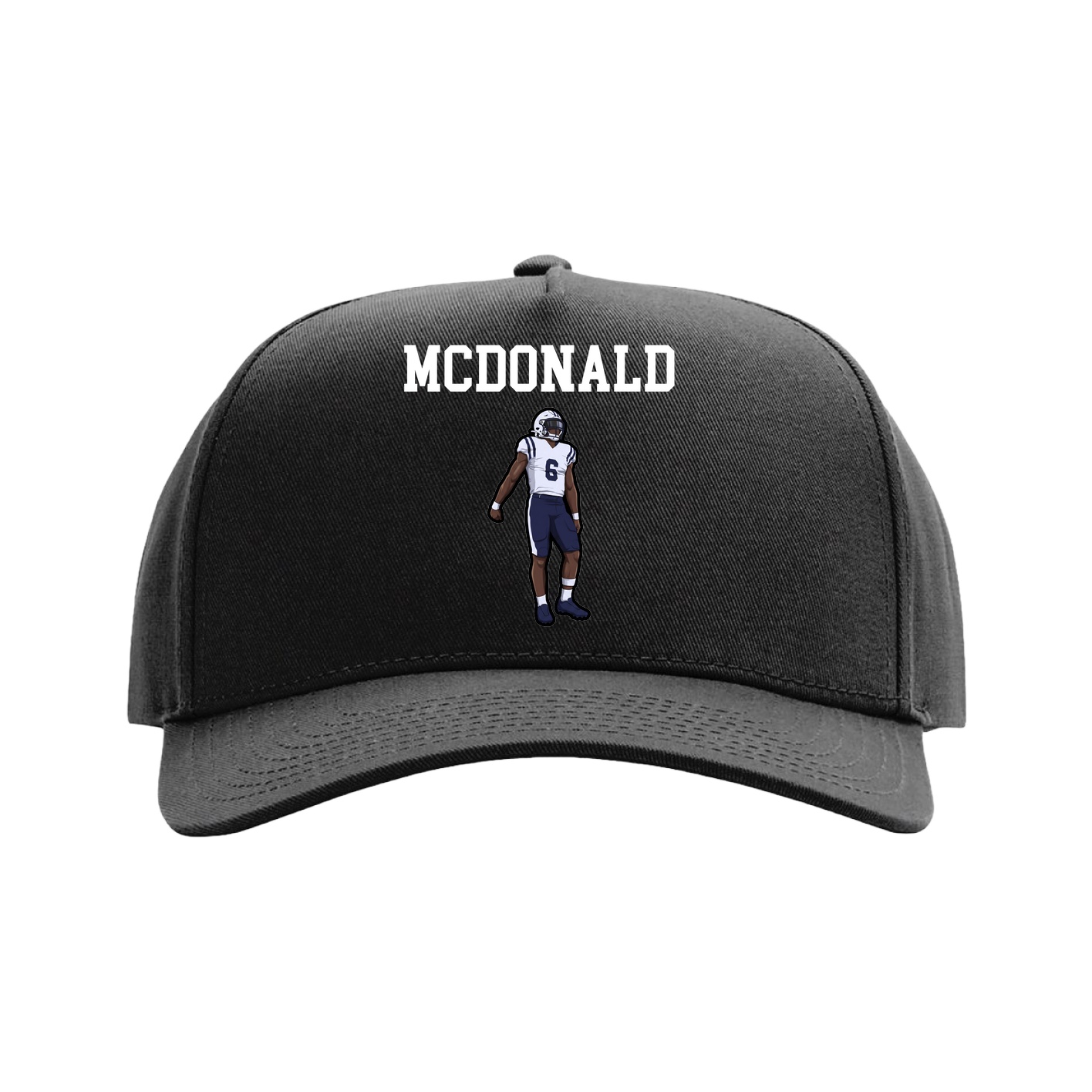 Full Fabric Five-Panel Champ Cap — Shirsey in Black