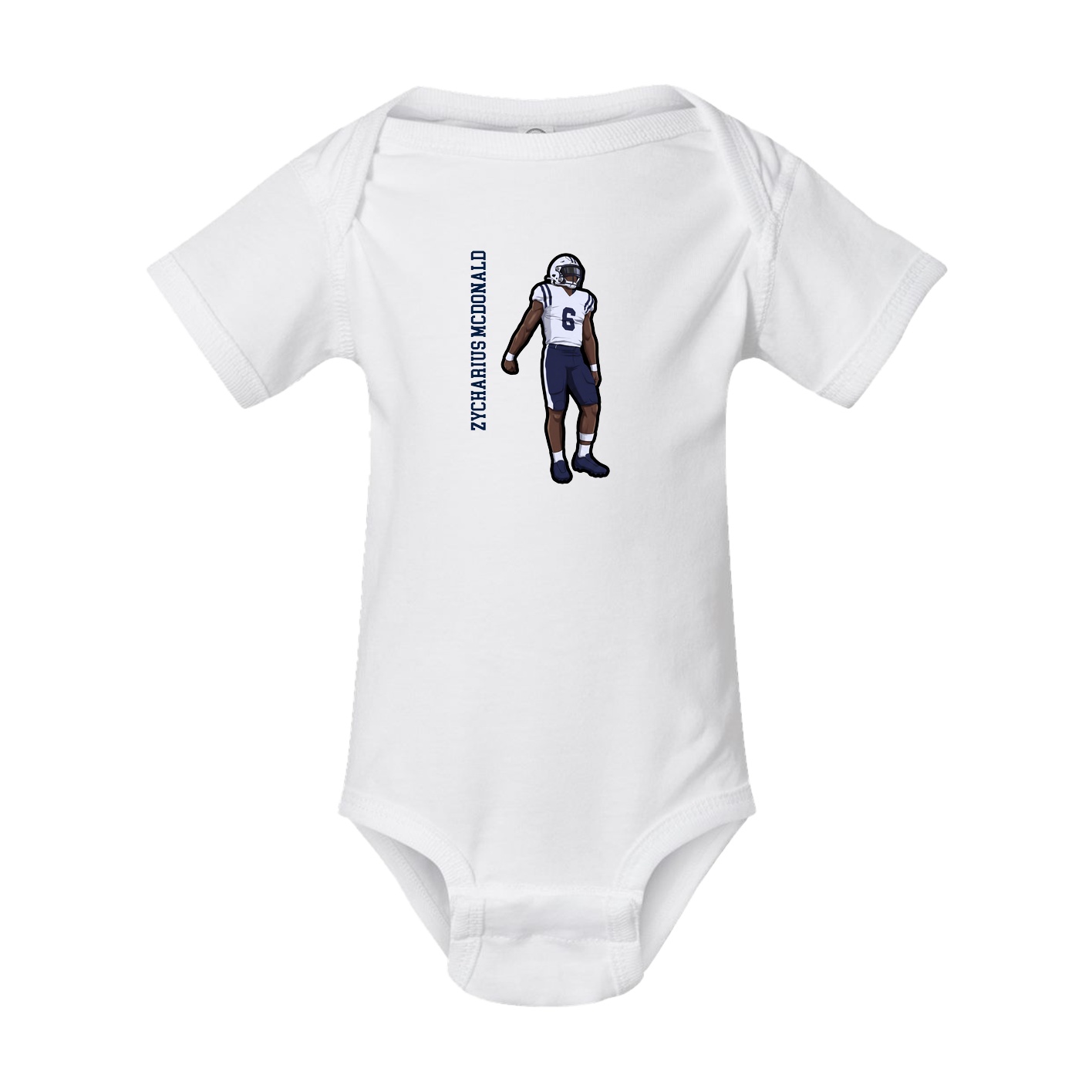 Baby Onesie — Name Vertical in White