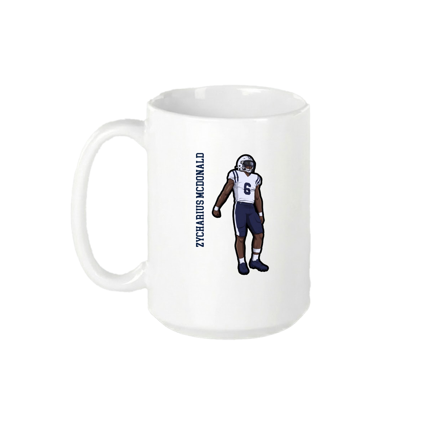 15oz Coffee Mug — Name Vertical in White