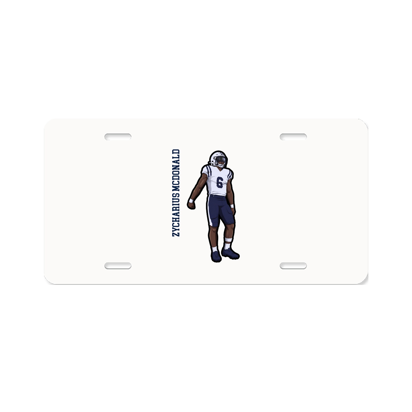 License Plate — Name Vertical in Classic