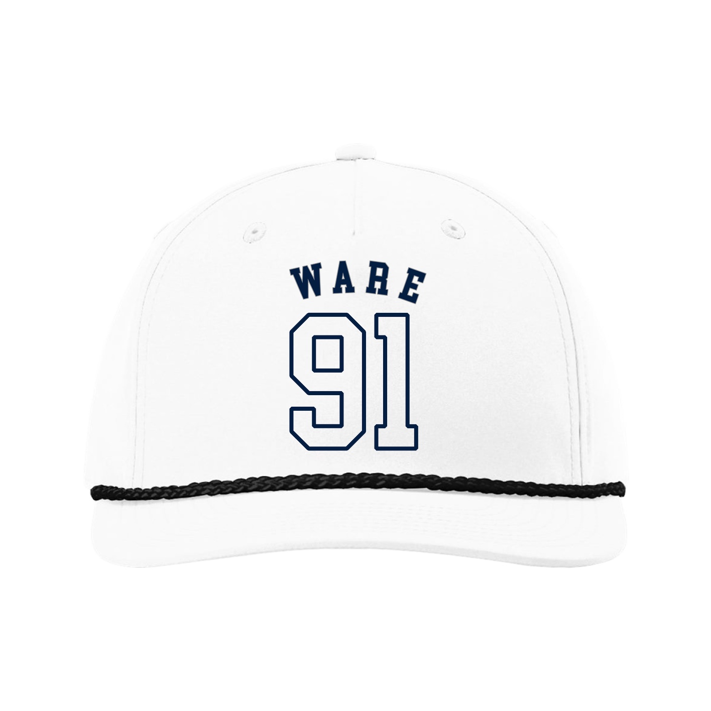 Five-Panel Classic Rope Cap — Shirsey Arch in White