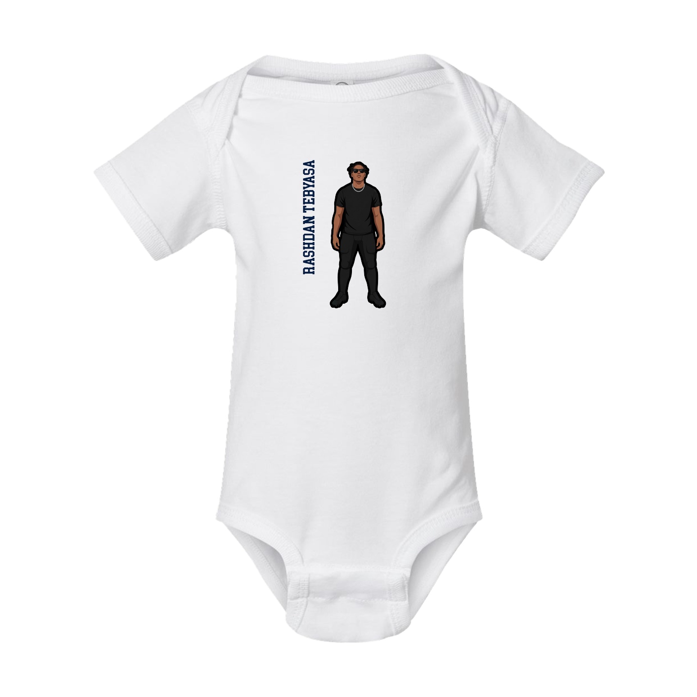 Baby Onesie — Name Vertical in White