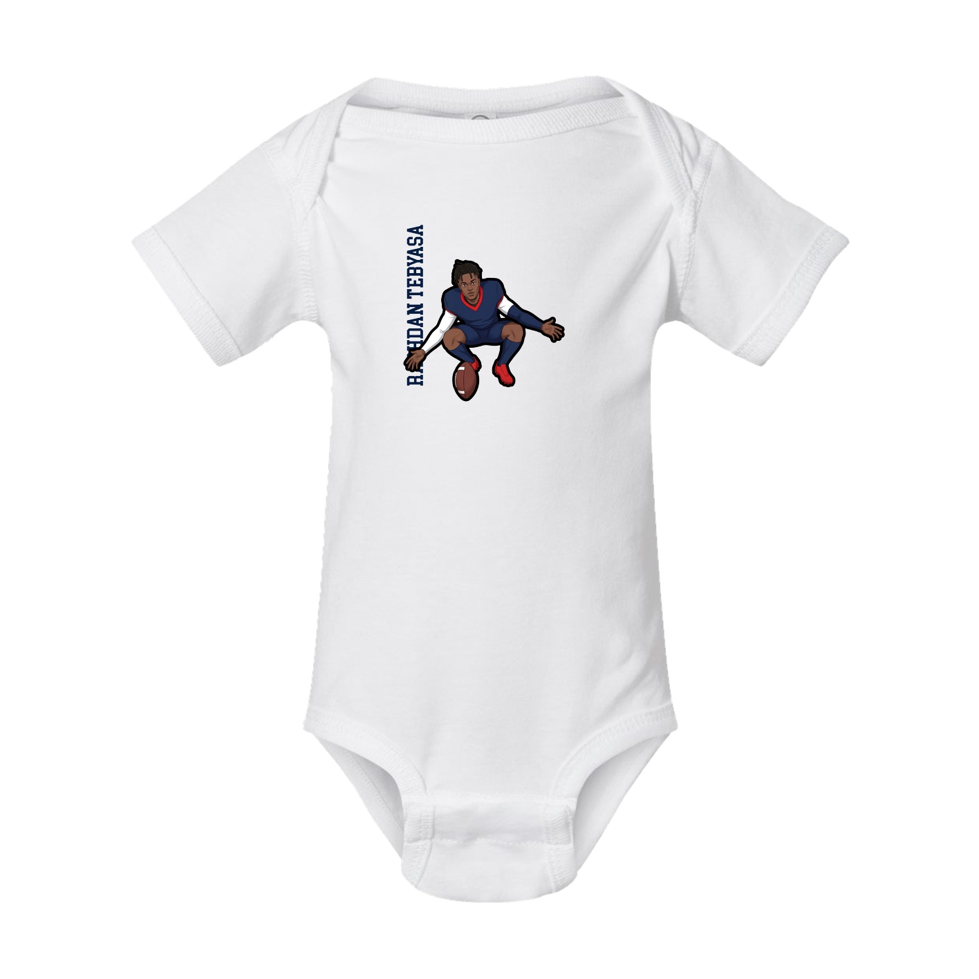 Baby Onesie — Name Vertical in White