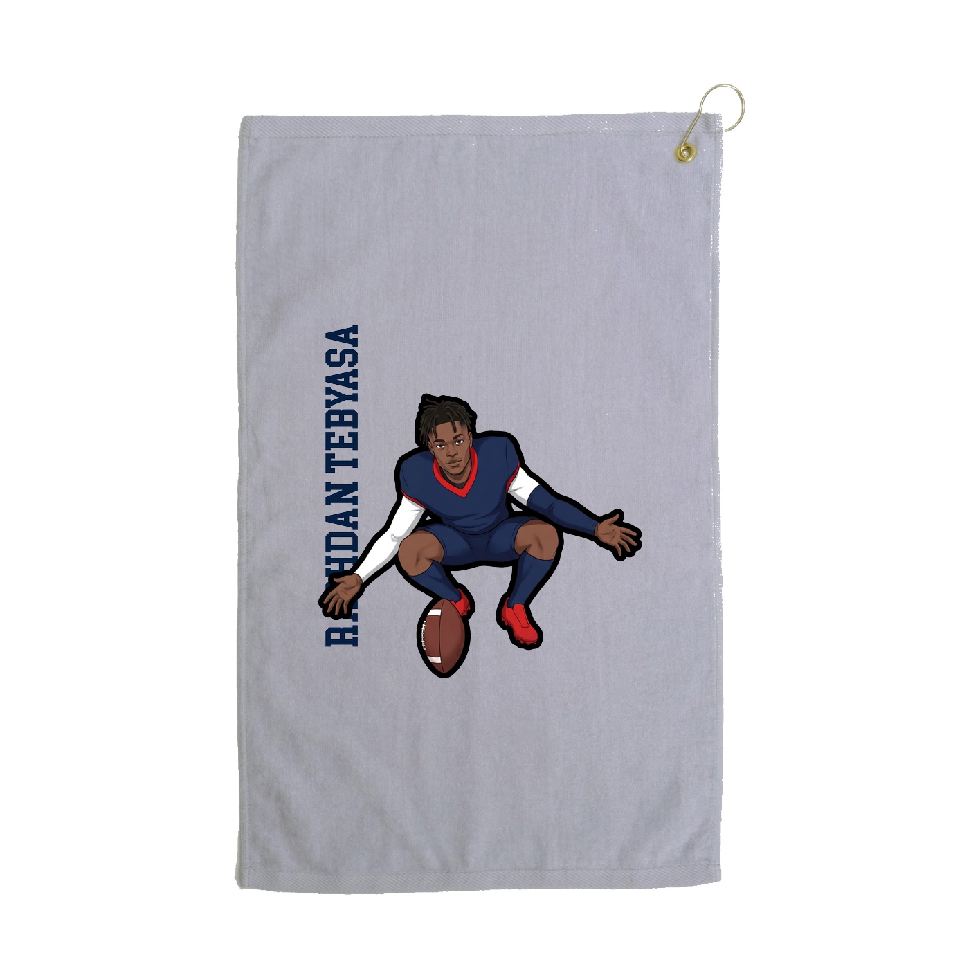 Golf Towel — Name Vertical in Grey