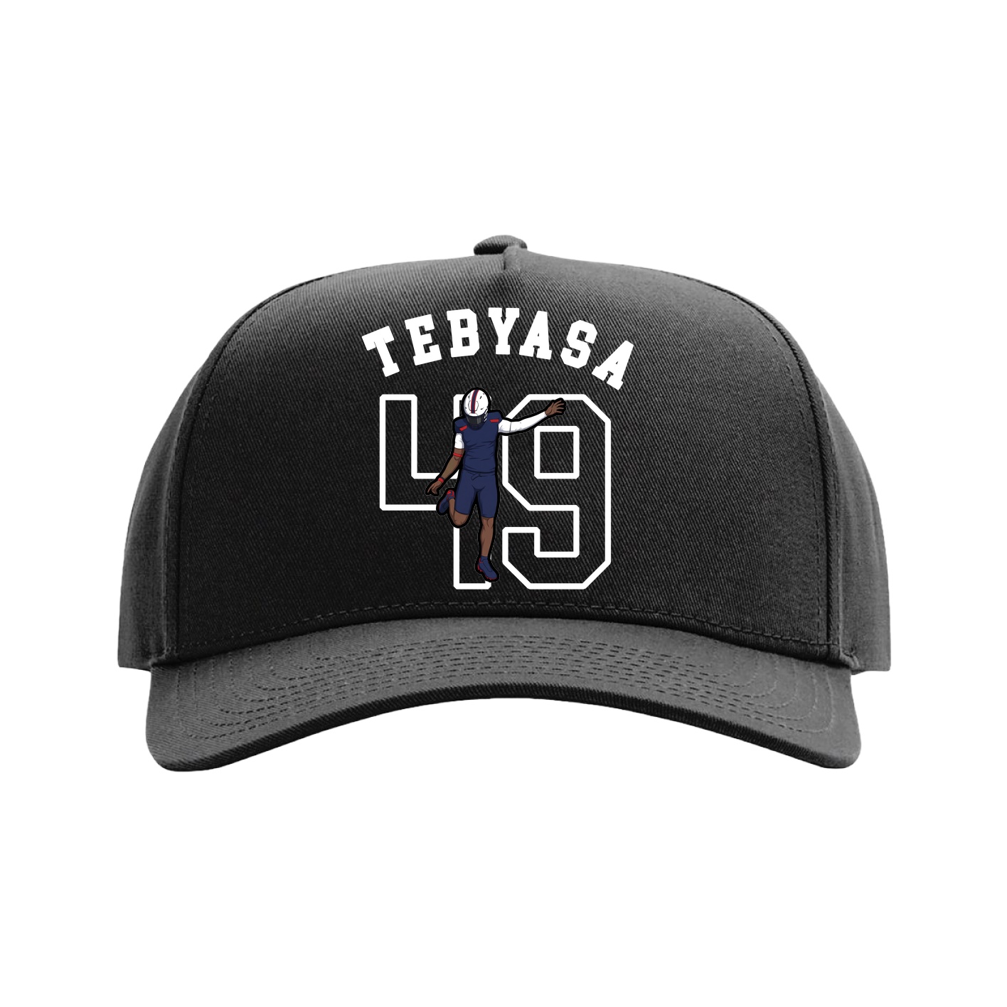 Full Fabric Five-Panel Champ Cap — Shirsey Arch in Black