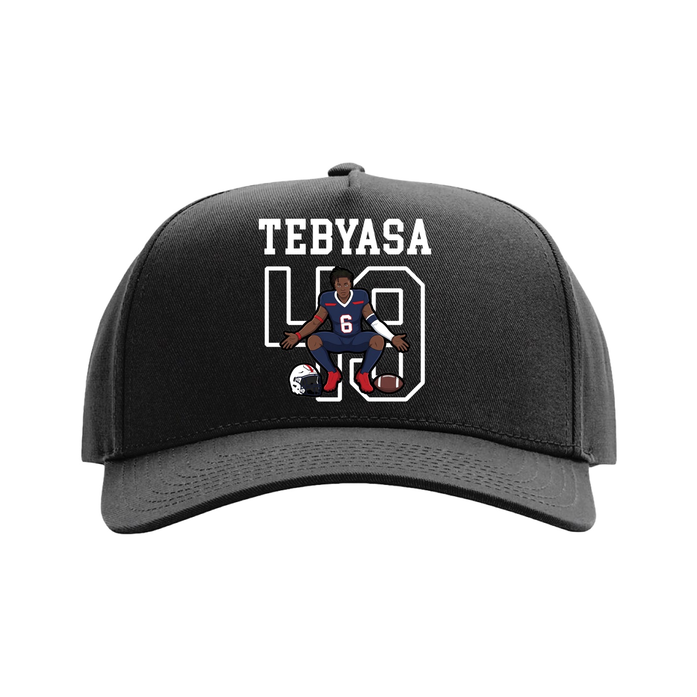 Full Fabric Five-Panel Champ Cap — Shirsey in Black