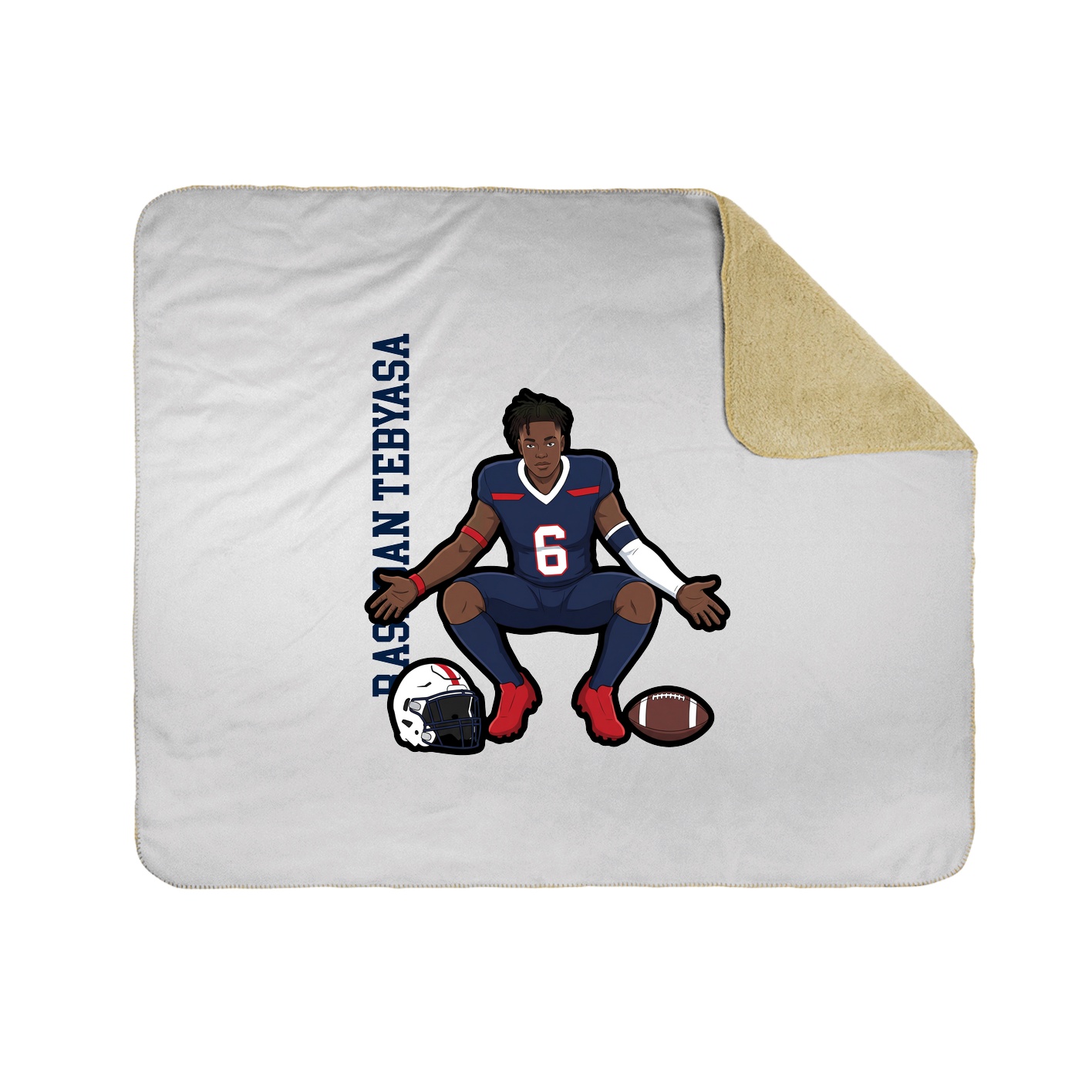 Throw Blanket — Name Vertical in White