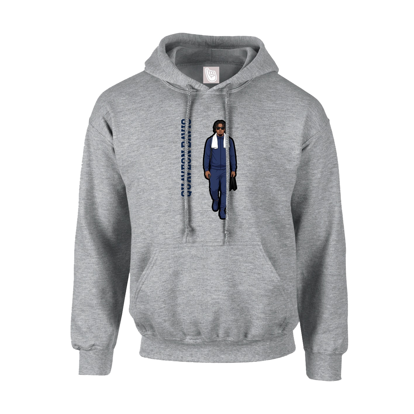 Youth Hoodie — Name Vertical in Grey