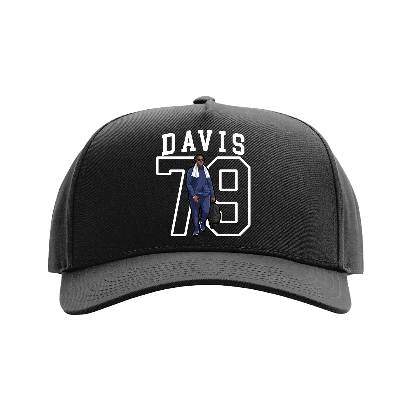 Full Fabric Five-Panel Champ Cap — Shirsey in Black