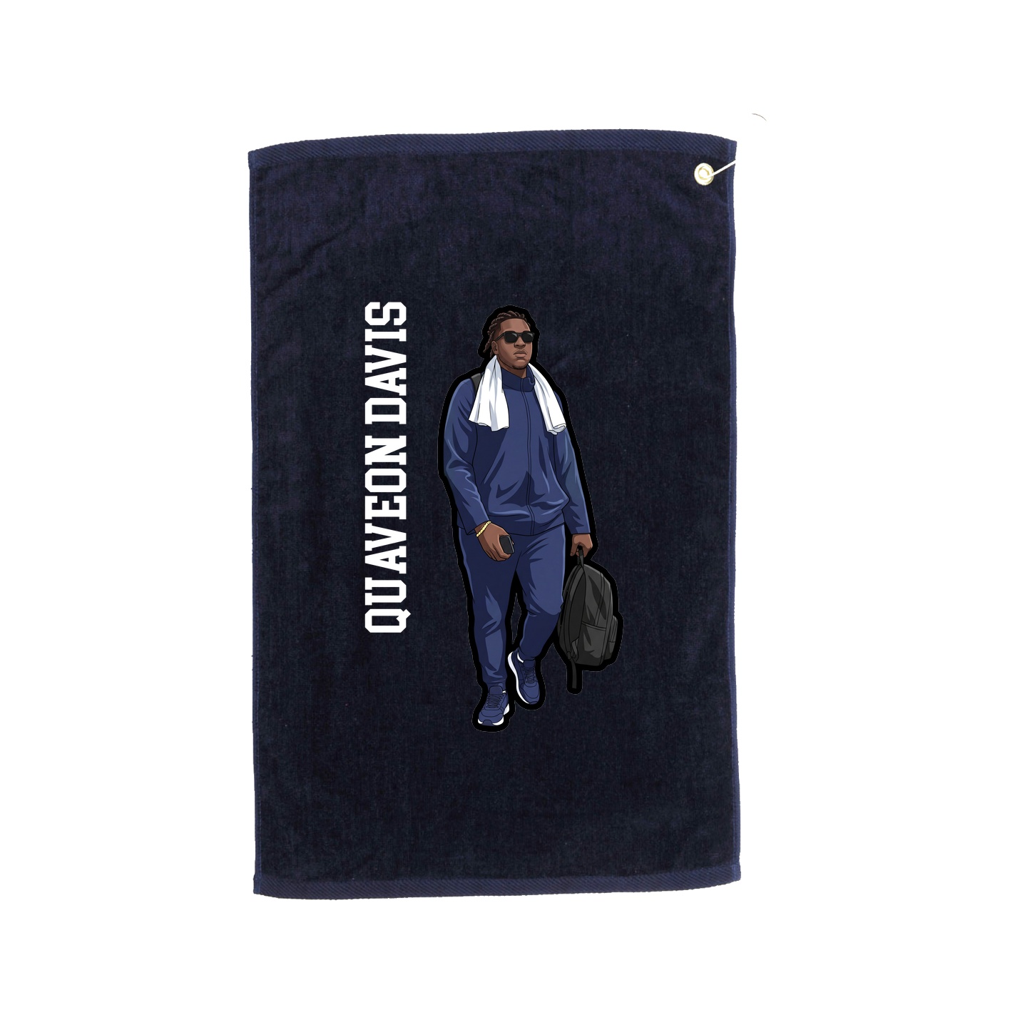 Golf Towel — Name Vertical in Navy