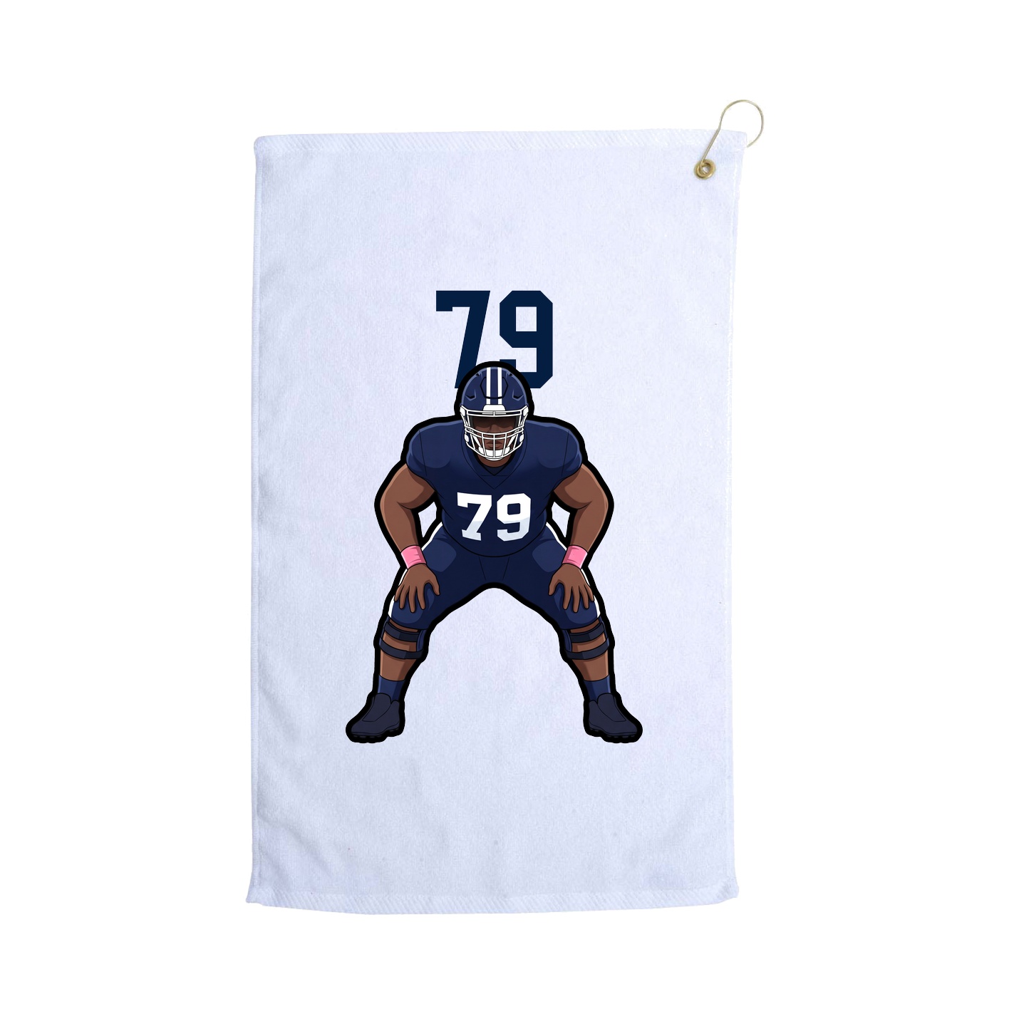 Golf Towel — Number Top in White
