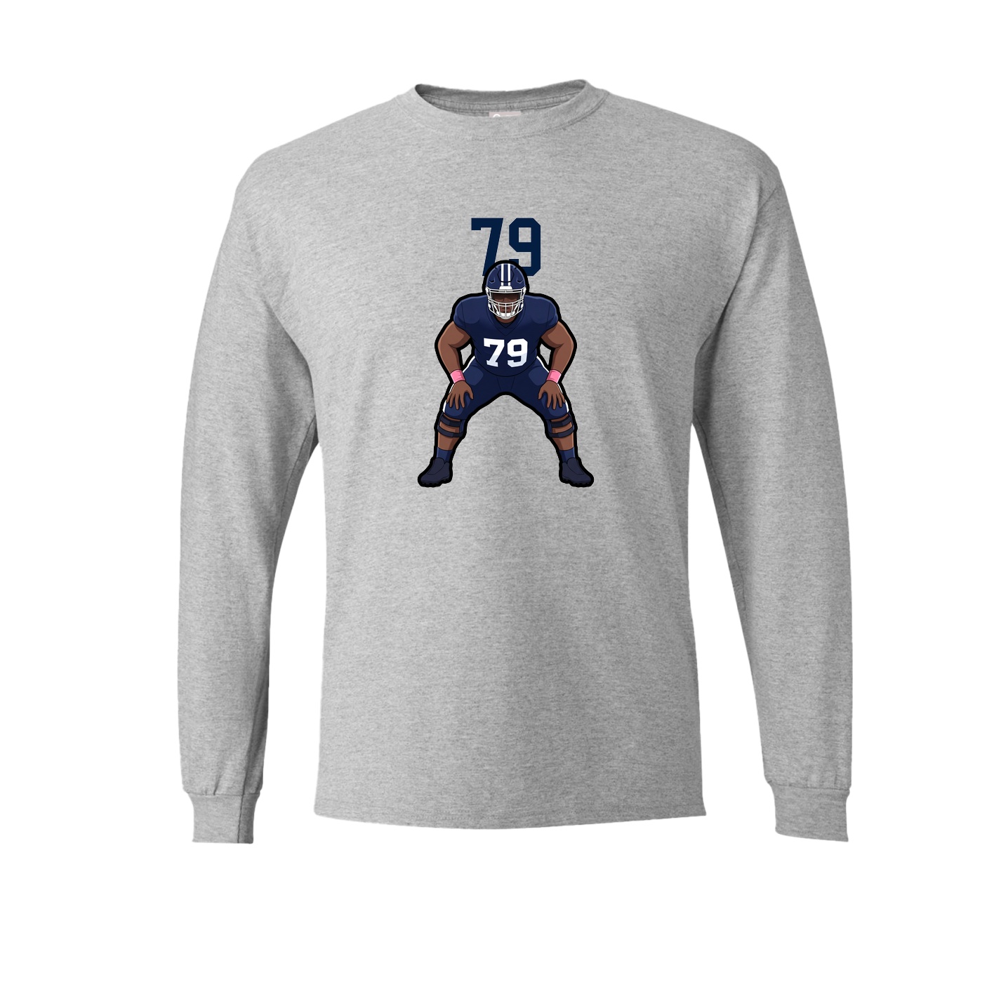 Long Sleeve Tee — Number Top in Grey