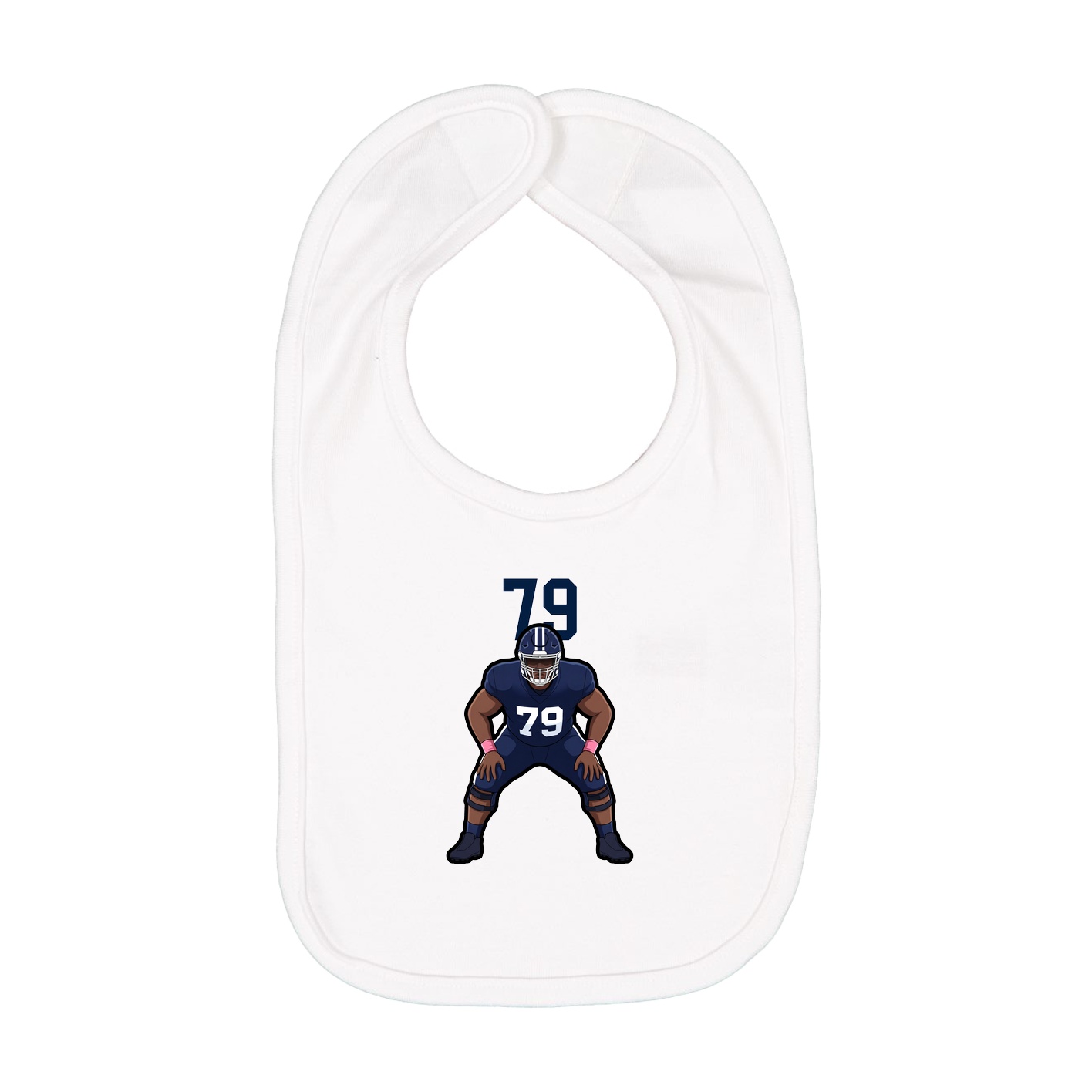 Infant Bib — Number Top in White