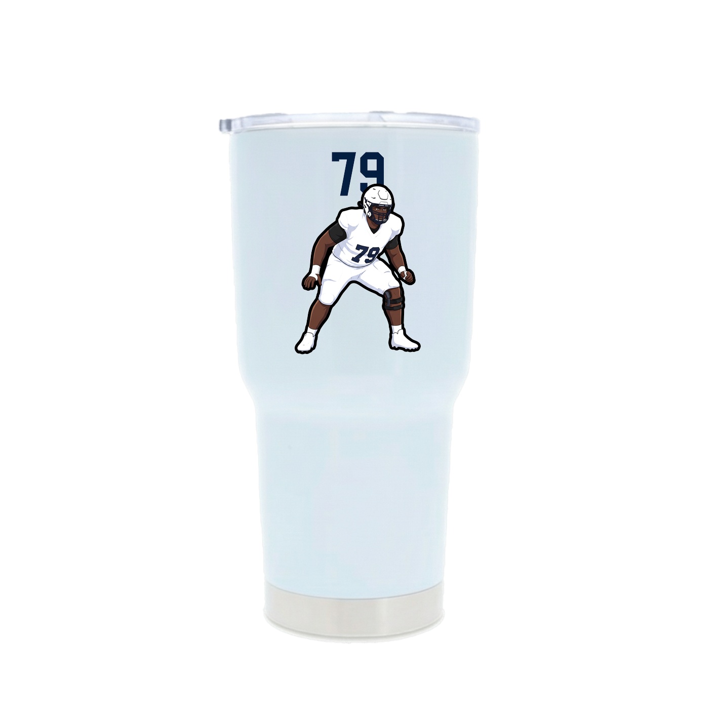 30oz Stainless Steel Tumbler — Number Top in White