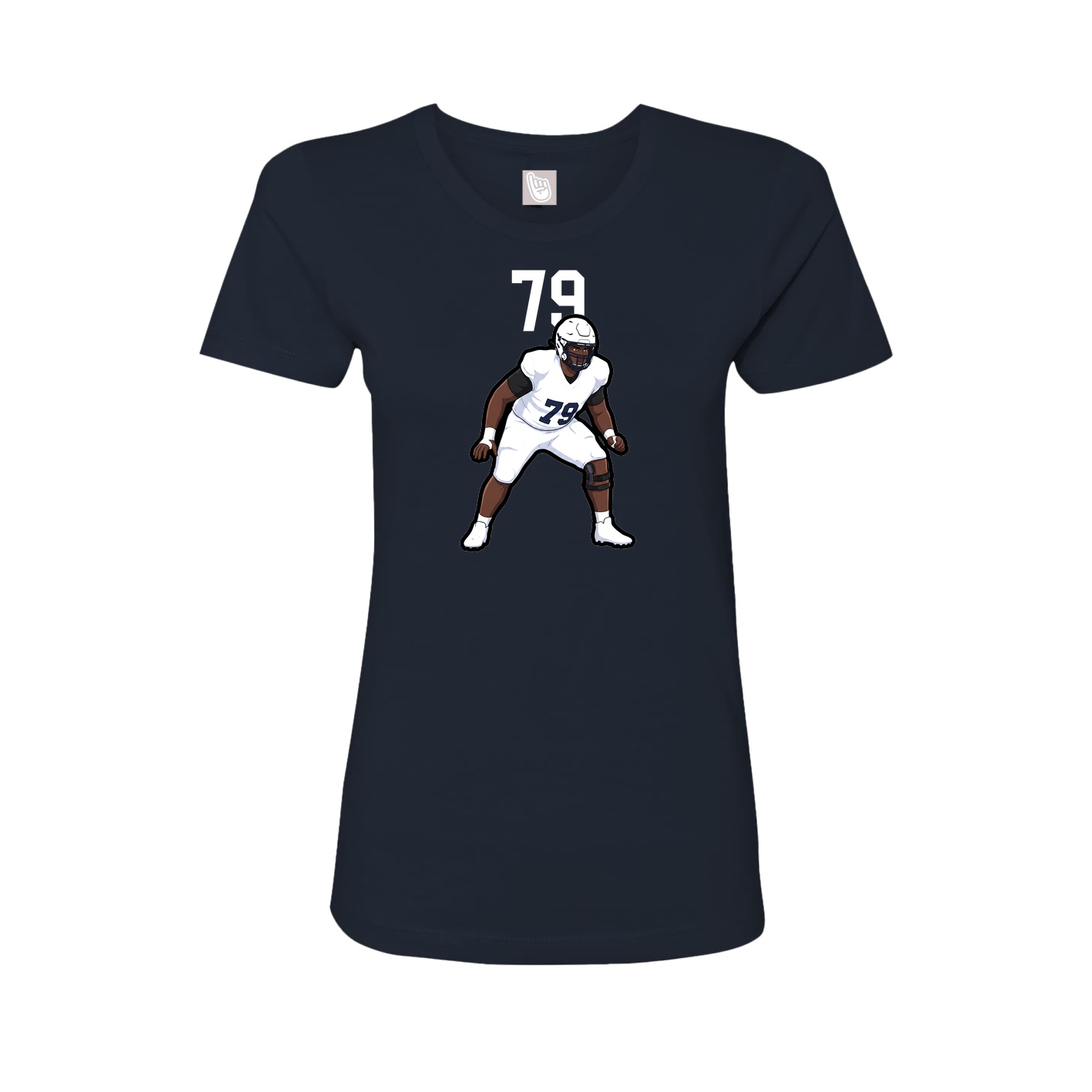 Fitted Women's Tee — Number Top in Navy