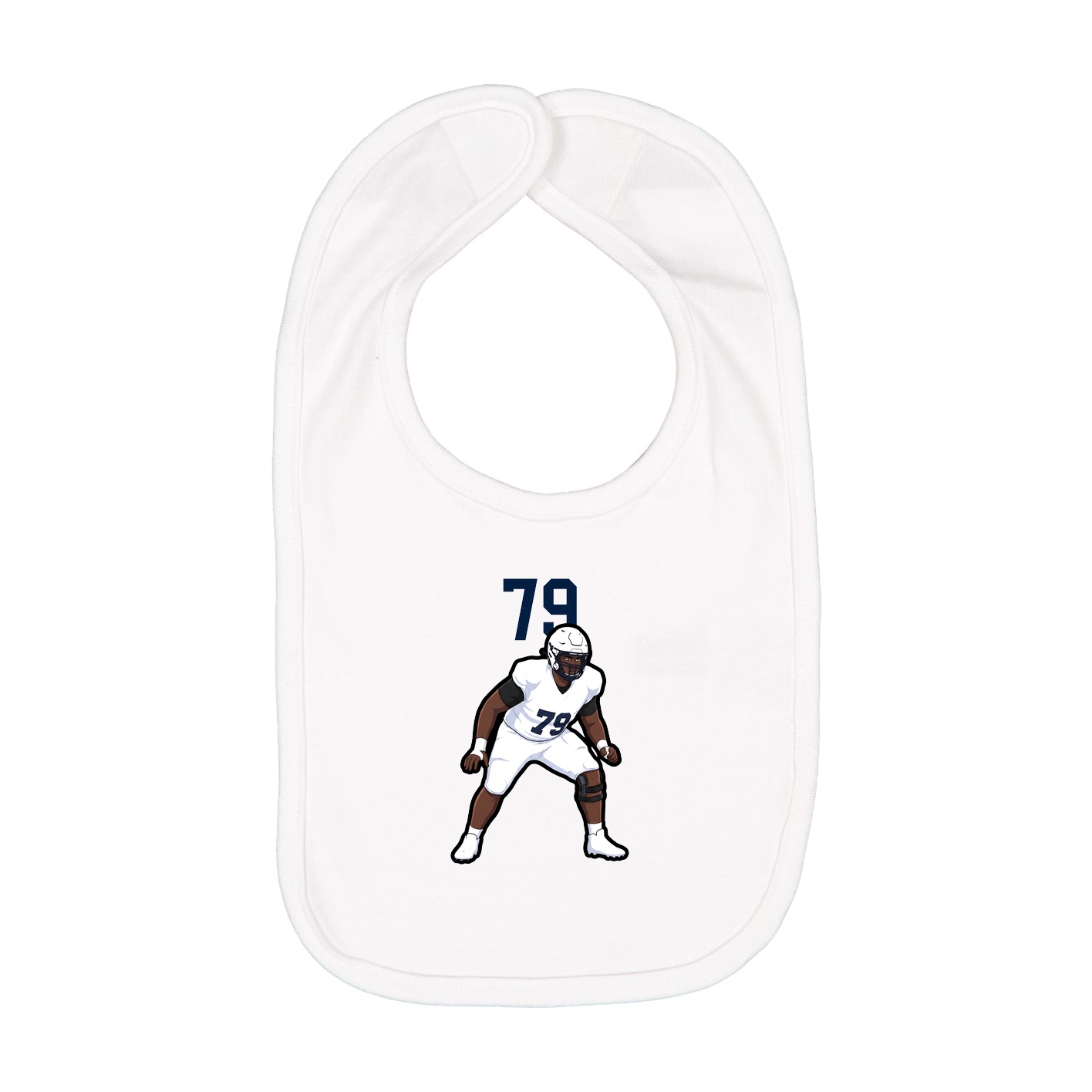 Infant Bib — Number Top in White