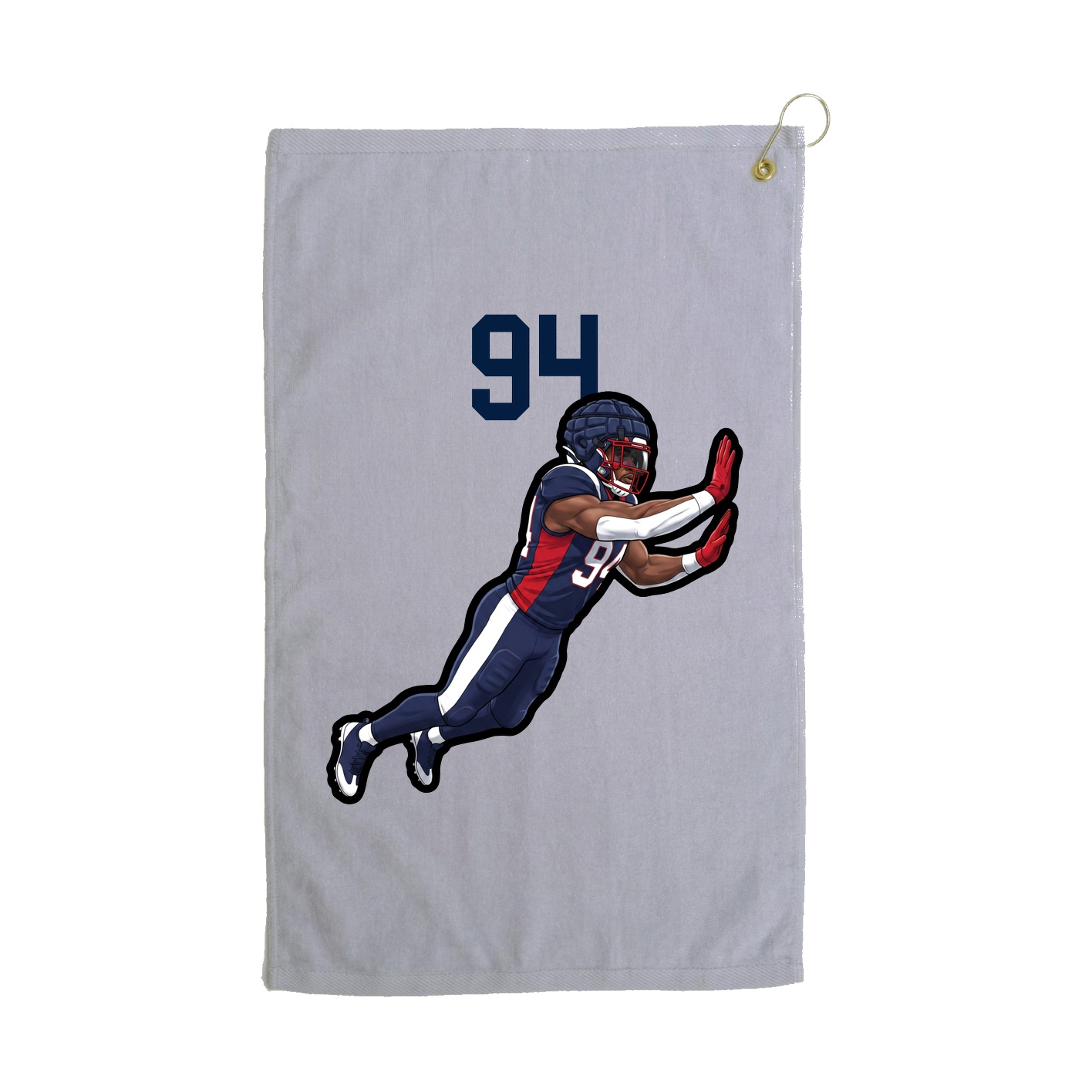 Golf Towel — Number Top in Grey