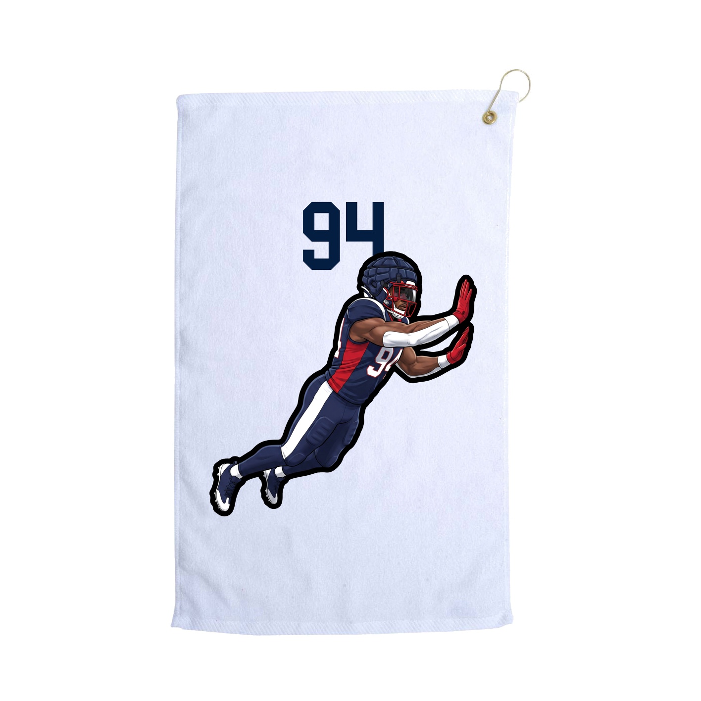 Golf Towel — Number Top in White