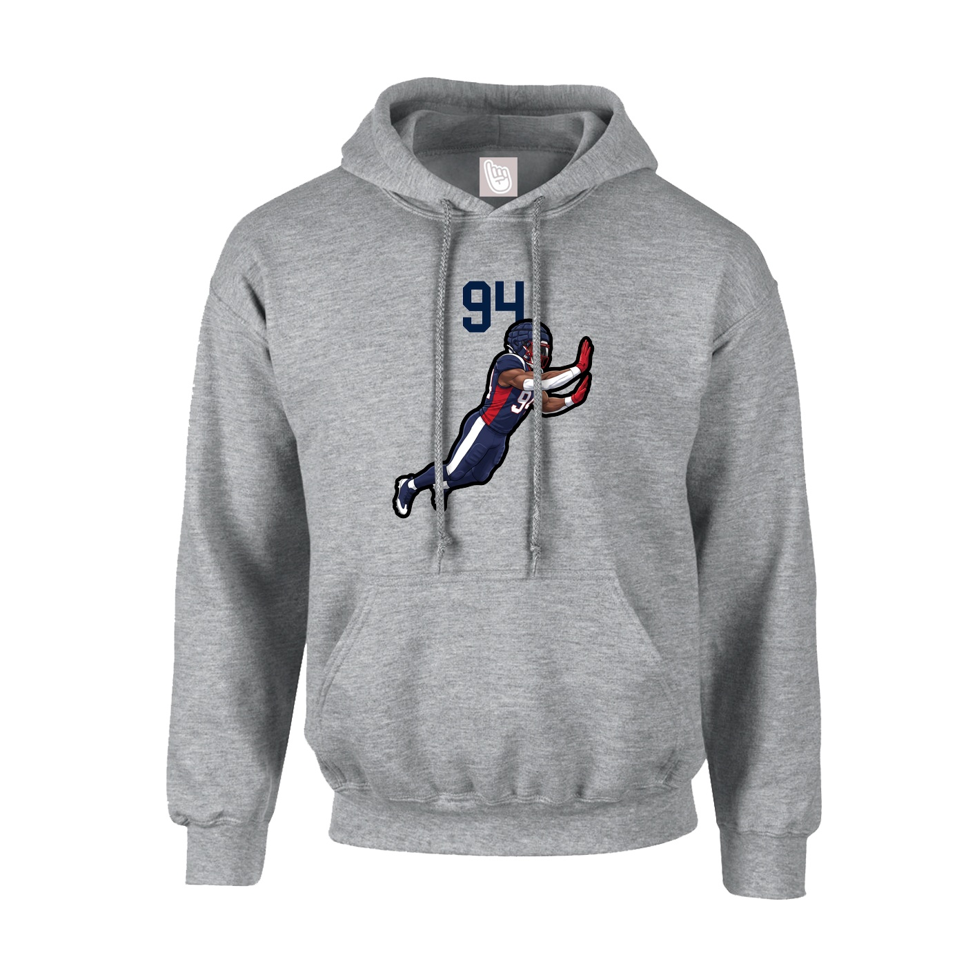 Hoodie — Number Top in Grey