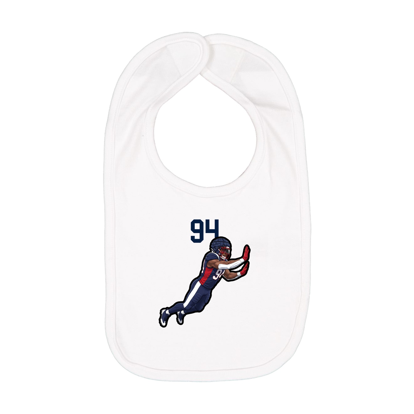 Infant Bib — Number Top in White