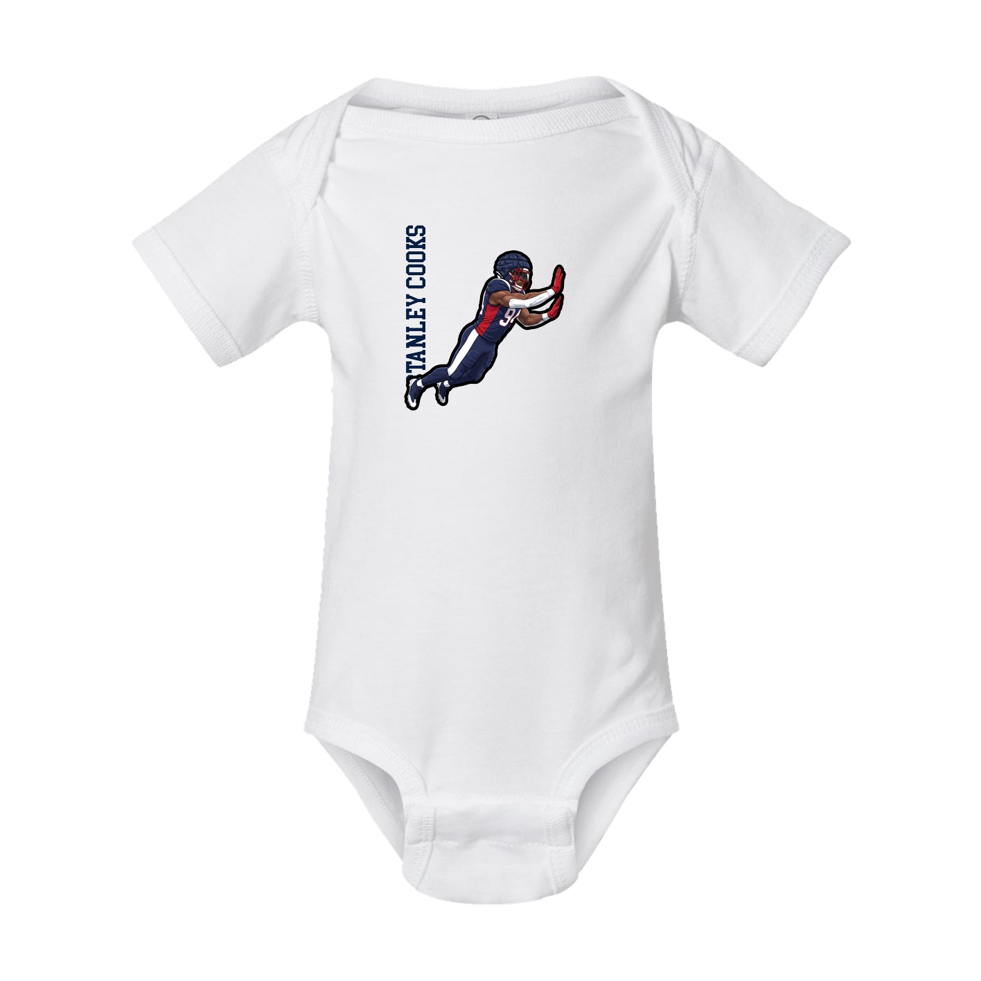 Baby Onesie — Name Vertical in White