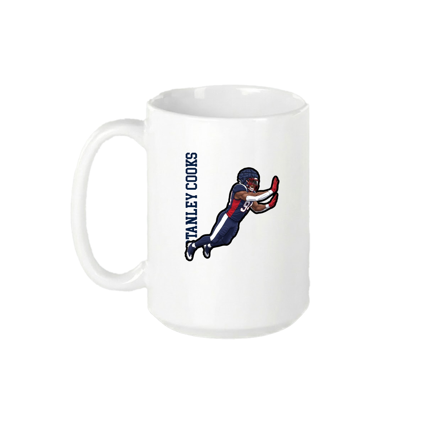 15oz Coffee Mug — Name Vertical in White