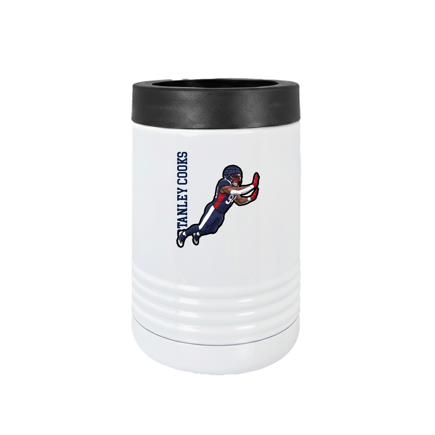Beverage Holder — Name Vertical in White