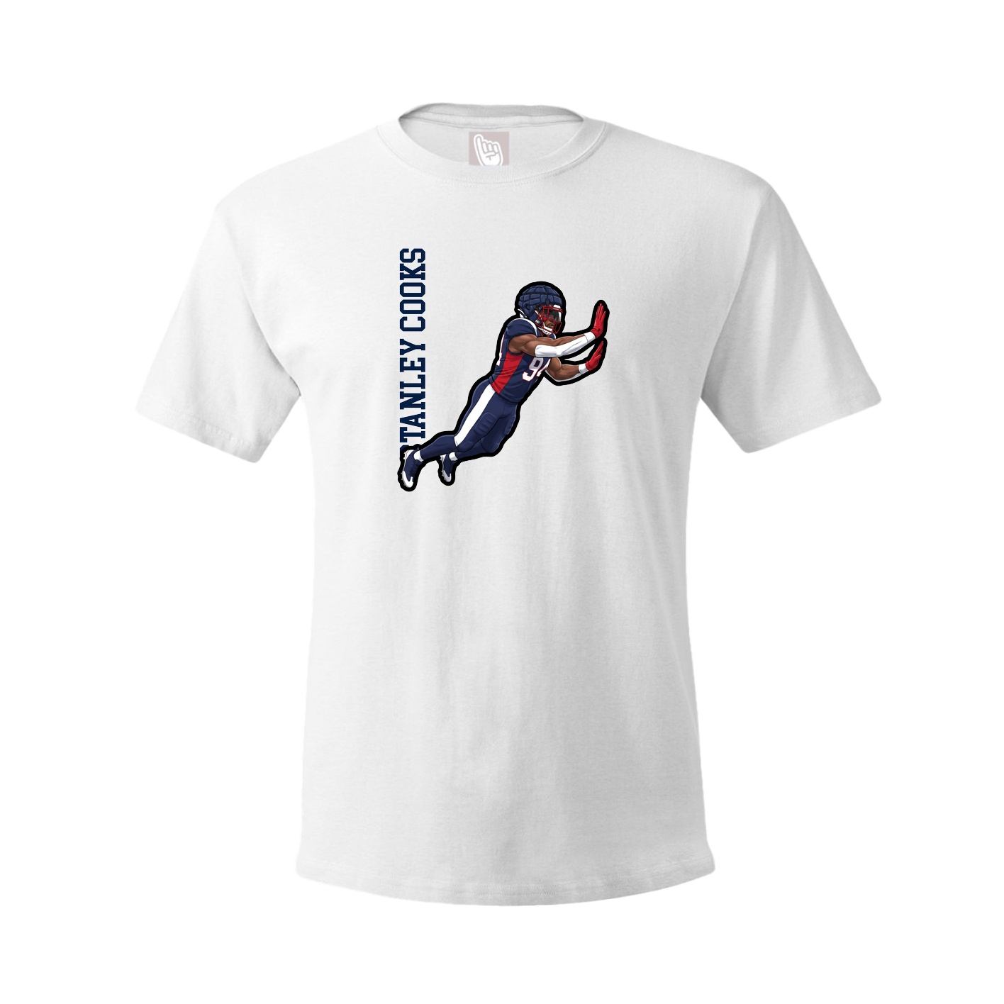 Tee — Name Vertical in White