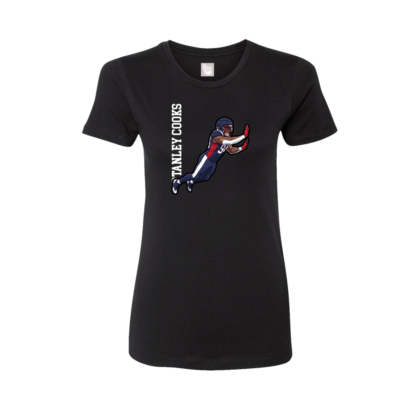 Womens Tee — Name Vertical in Black