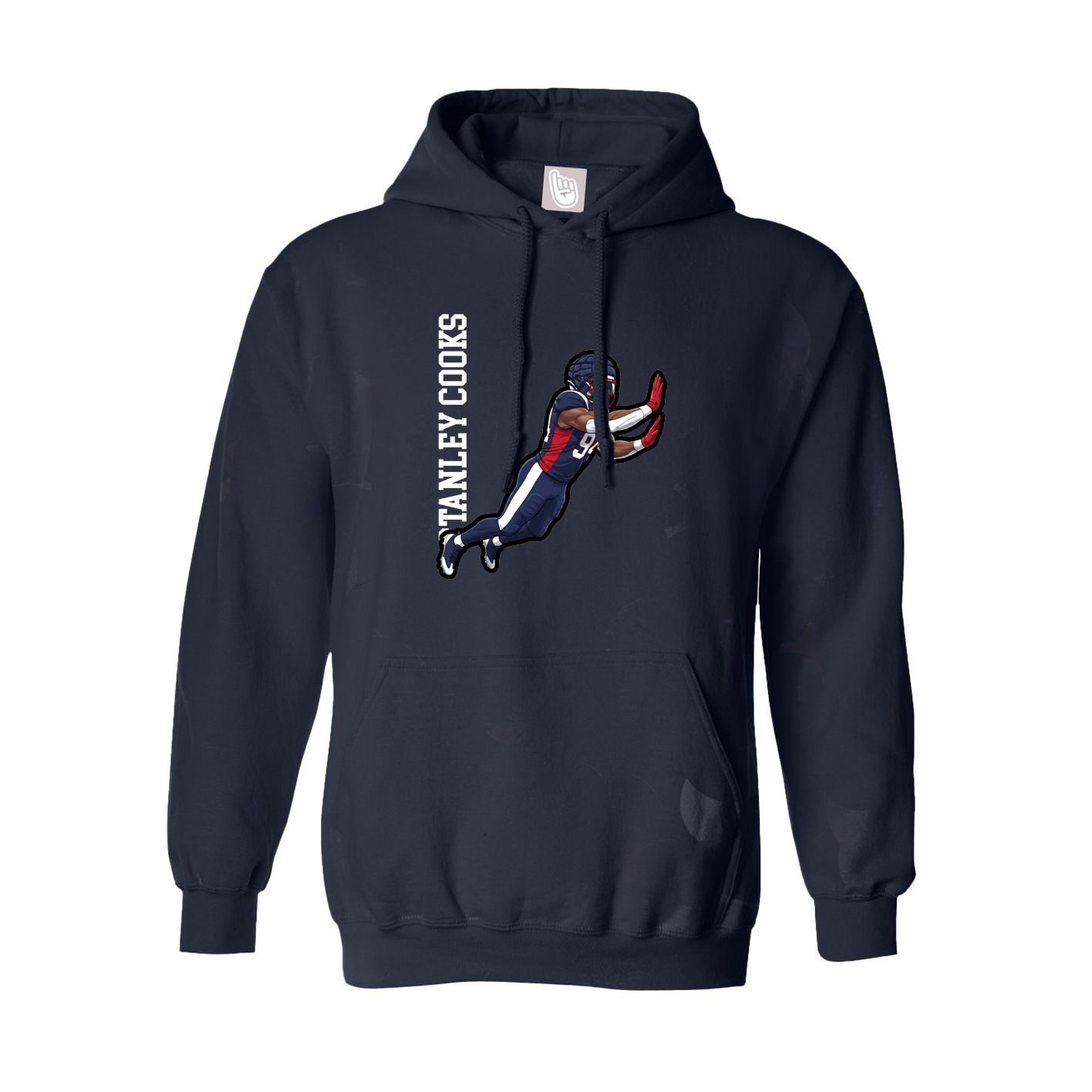 Hoodie — Name Vertical in Navy
