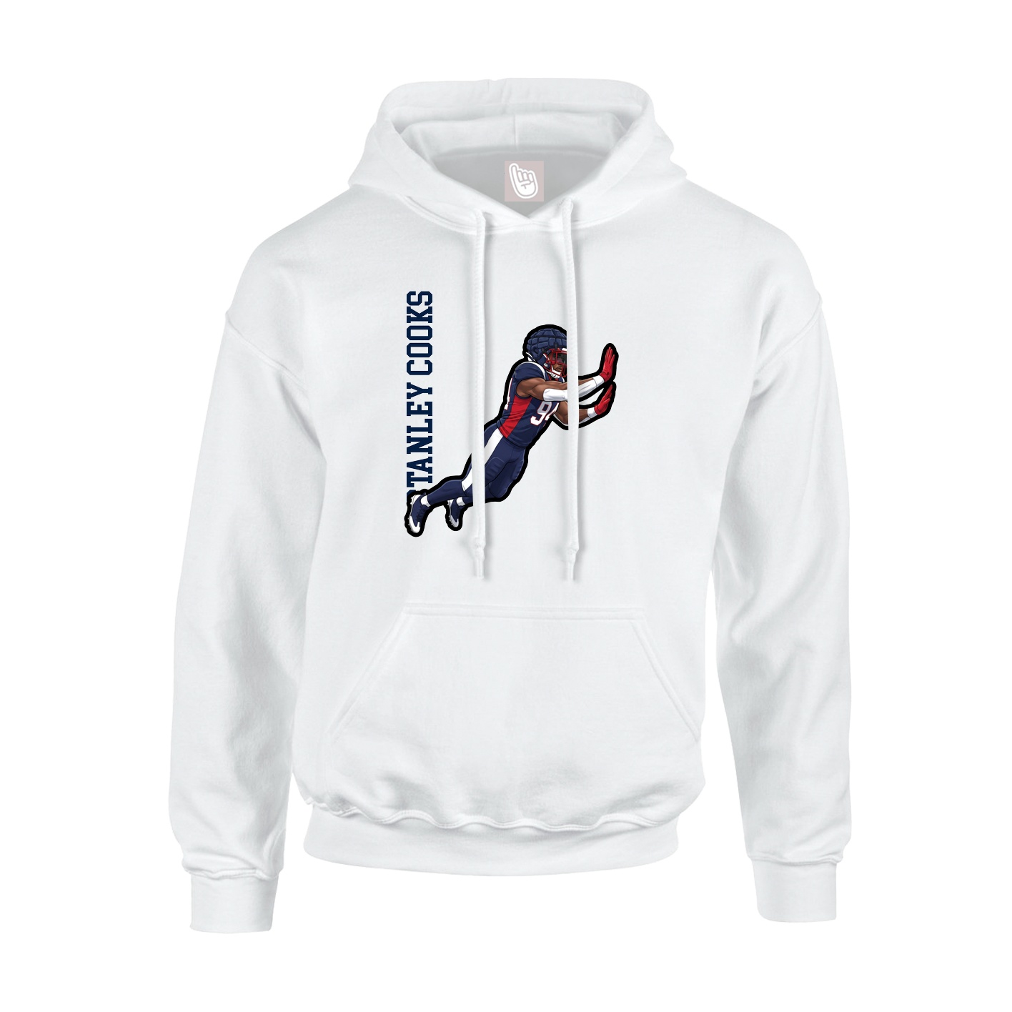 Youth Hoodie — Name Vertical in White