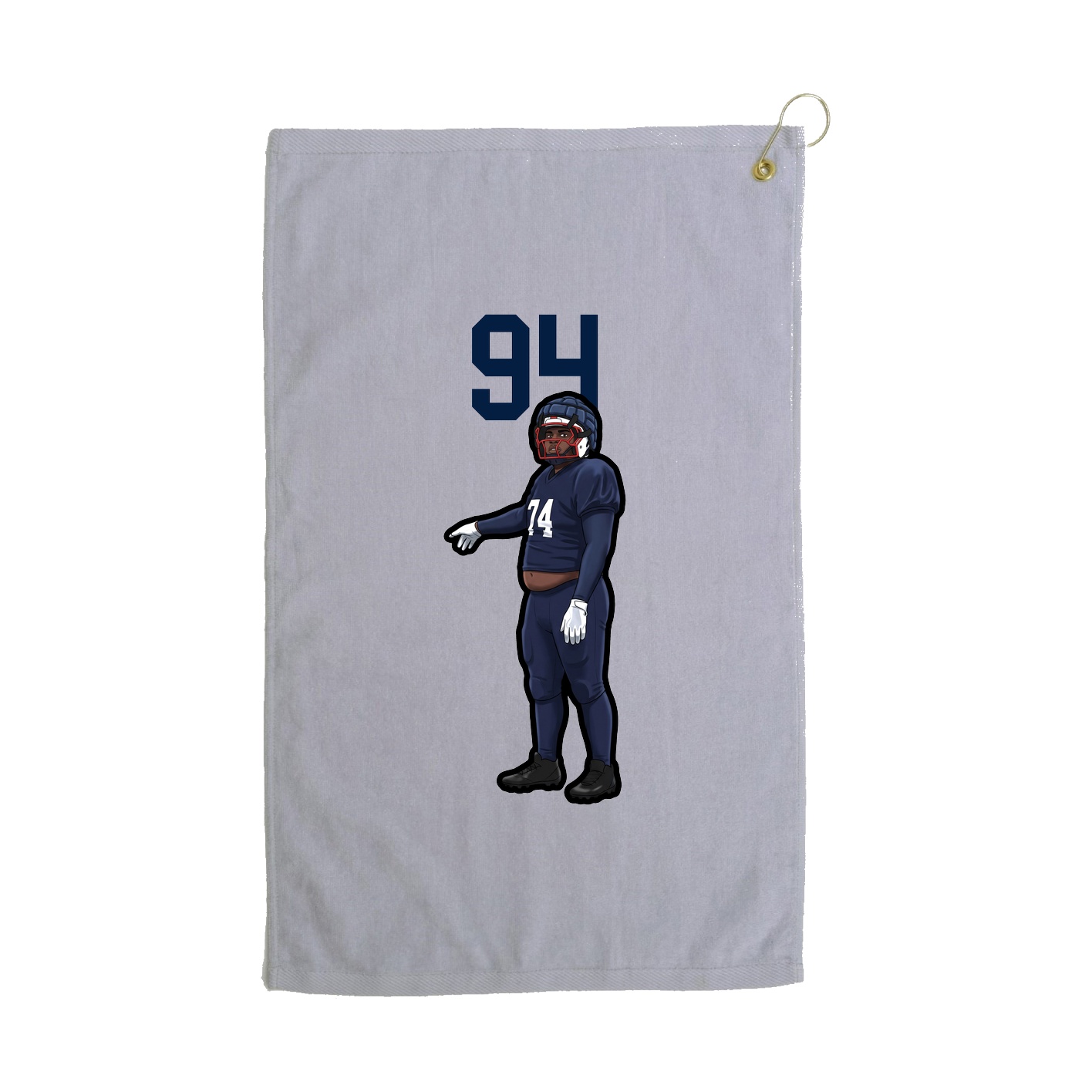 Golf Towel — Number Top in Grey