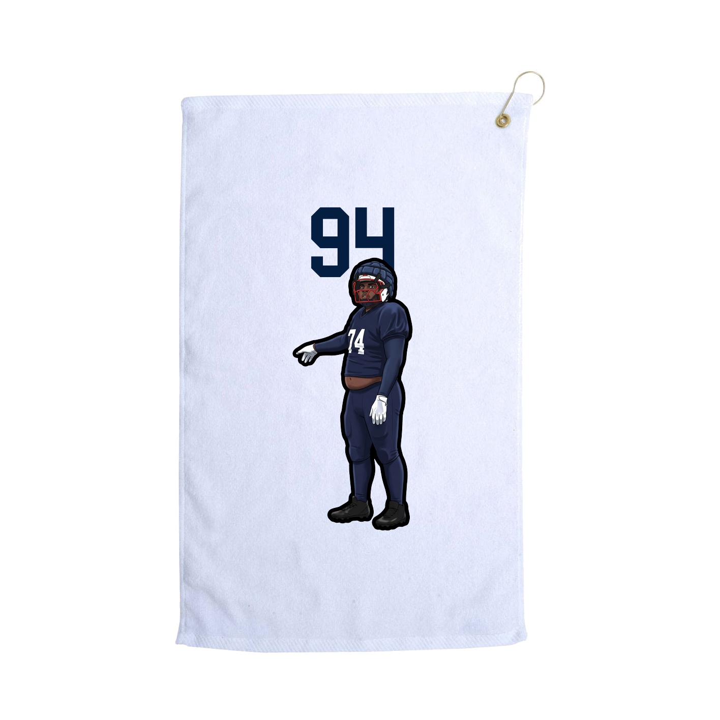 Golf Towel — Number Top in White
