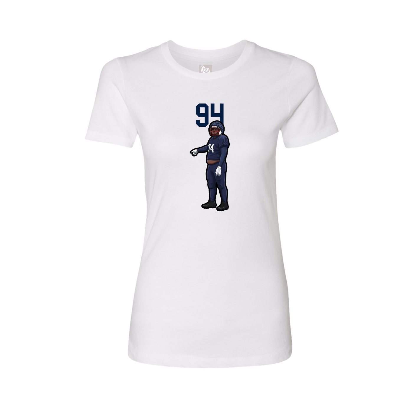 Fitted Women's Tee — Number Top in White